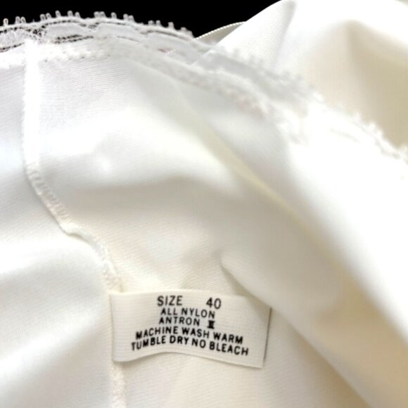 Vintage SHADOWLINE Full Slip White with Modest Lace Accent Size 40 EUC - Picture 6 of 6